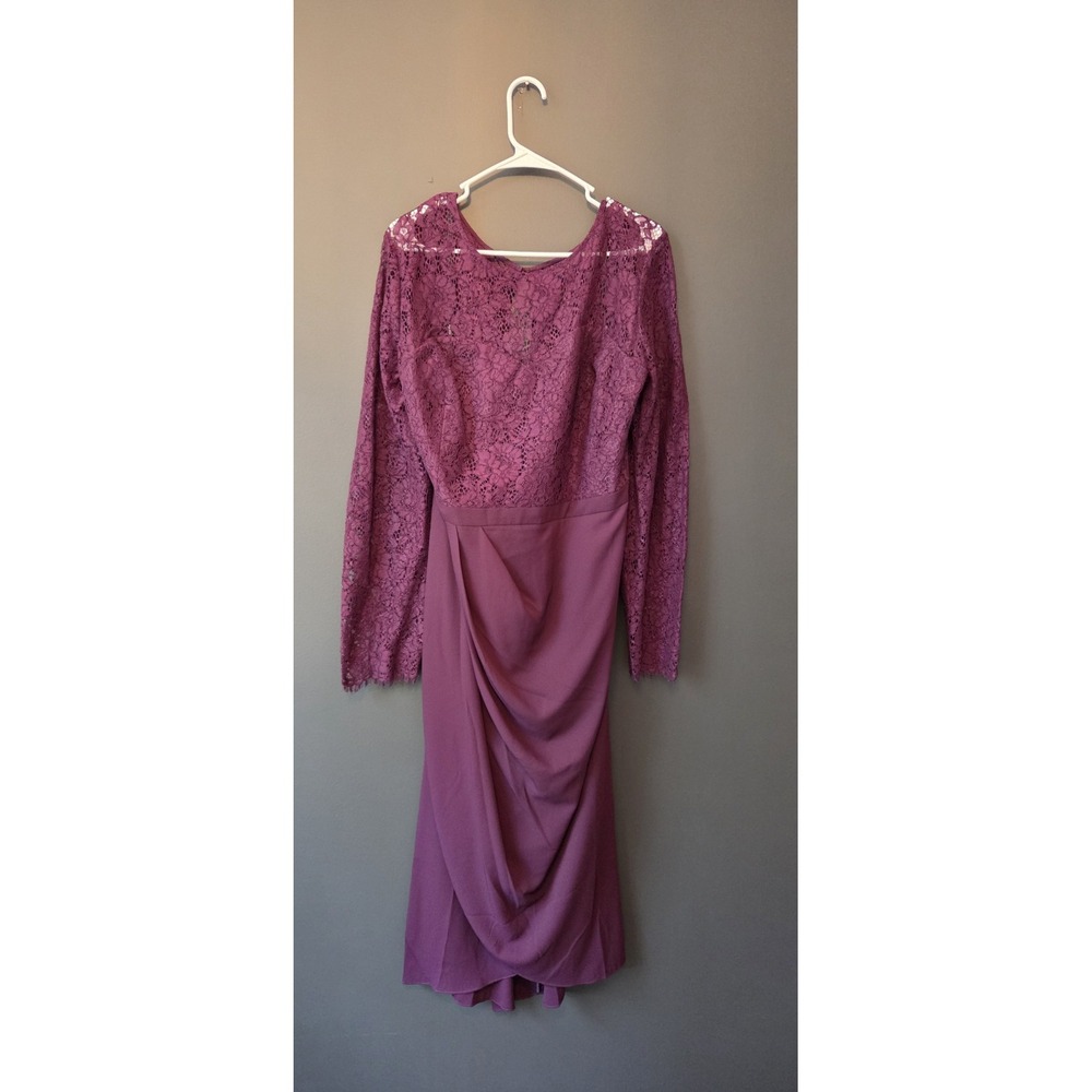 NWT City Chic Bordeaux Elegant Lace Formal Dress Size XL Tulip‎ Hem Long Sleeve